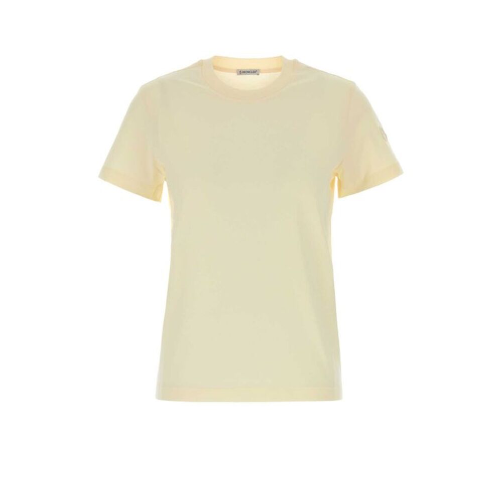 Moncler Women Cream Cotton T-Shirt